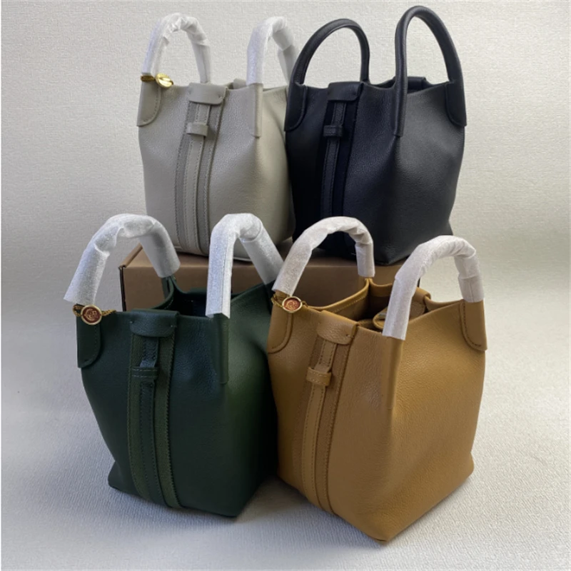 

Fashion Bale bucket bag Niche luxury brand women's bag real cowhide simple casual Lighthouse bag Ladies crossbody tote