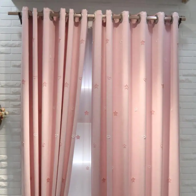 Cortinas de doble capa para habitación de niñas, decoración de encaje rosa  con lazo, para sala de estar, dormitorio, balcón, ventana flotante,  personalizadas - AliExpress