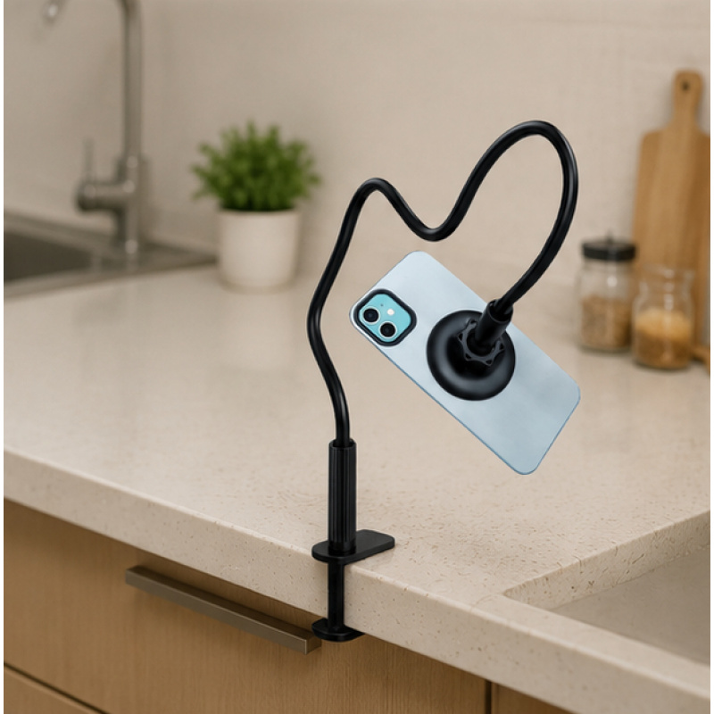  360° Magnetic Lazy Holder Phone Stand, Portable Flexible Bracket Desktop Bed Desk Mount Compatible with iPhone Magsafe Use 