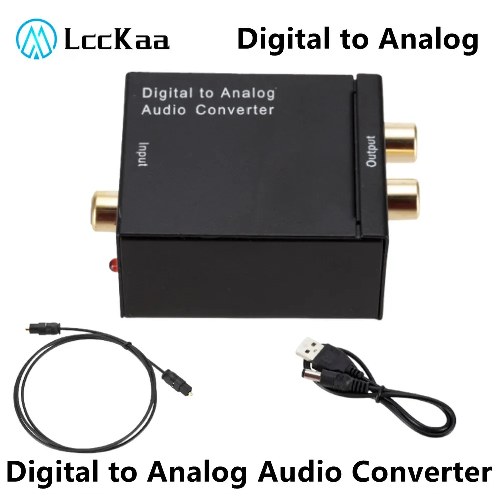 LccKaa Digital to Analog Audio Converter Optical Fiber Coaxial Signal to Analog DAC Spdif Stereo RCA Jack DAC Amplifier Decoder audio adapter,audio converter adapter,audio converter,audio decoder,audio converter amplifier