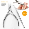 2pcs cuticle pliers, professional stainless steel cuticle cutters Cuticle clippers, pedicure tools for nails and toe nails (silv 1