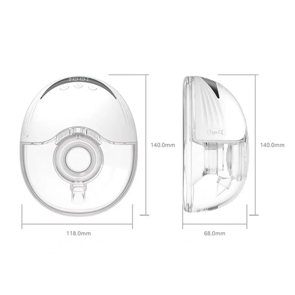 1/2Pcs Electric Breast Pump Hands-Free Breastfeeding Pump with 4 Modes Time Display Cordless Milk Suction Cup Electric