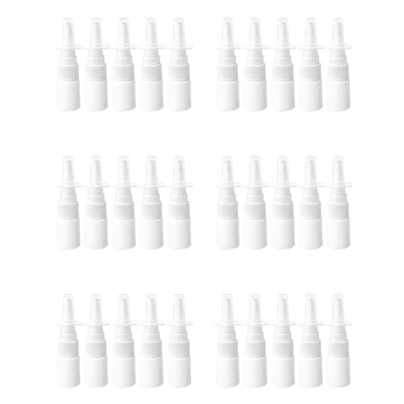 

30Pcs 10Ml Spray Bottle Refillable Plastic Mist Nose Nasal Sprayer