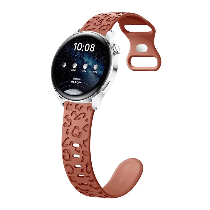 Leopard Engraved Silicone Sport Band - 20mm