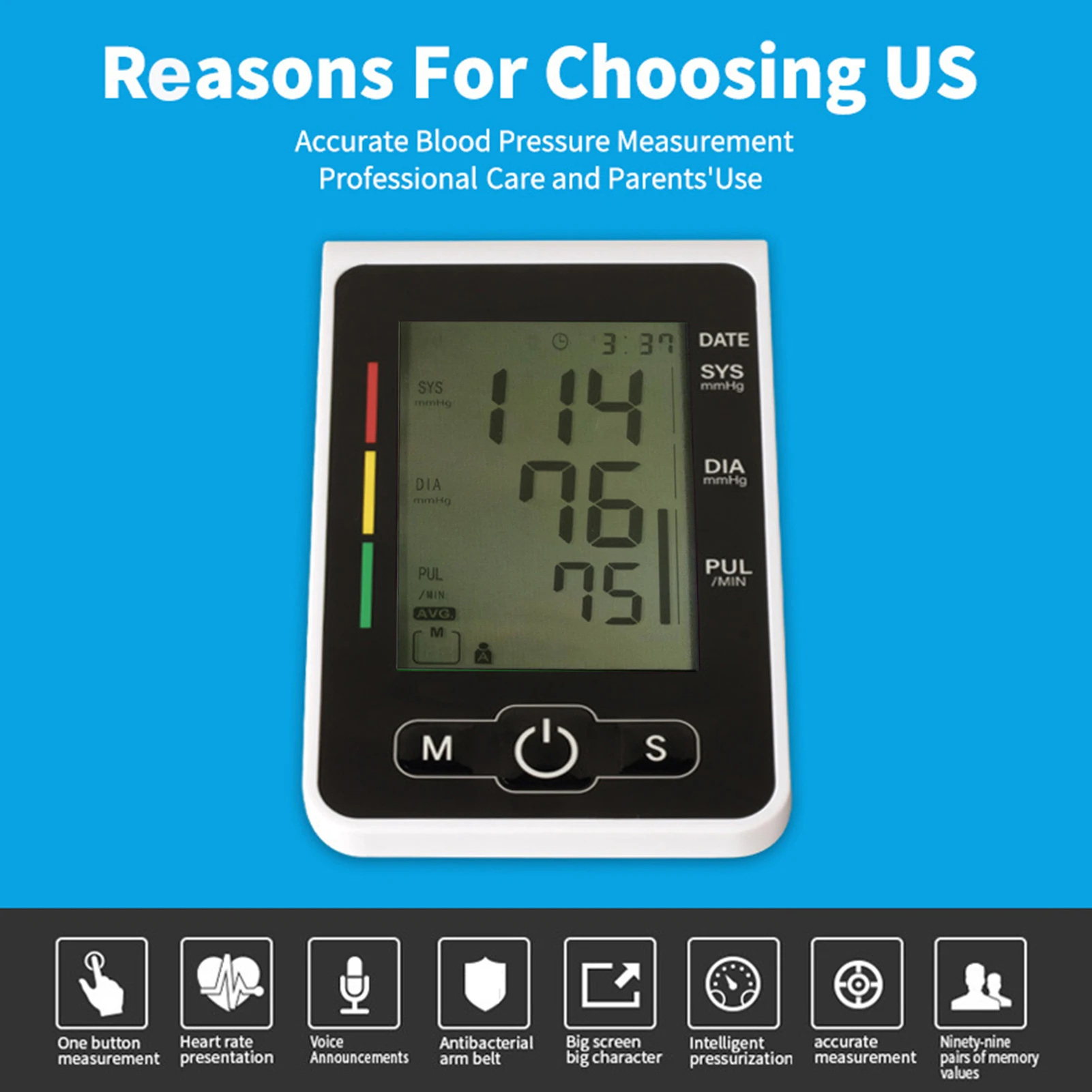 Intelligent Electronic Sphymomanometer Home Use Digital LCD Arm Type Blood-Pressure Measuring Meter Accurate Measurement blood pressure monitor blood pressure meter
