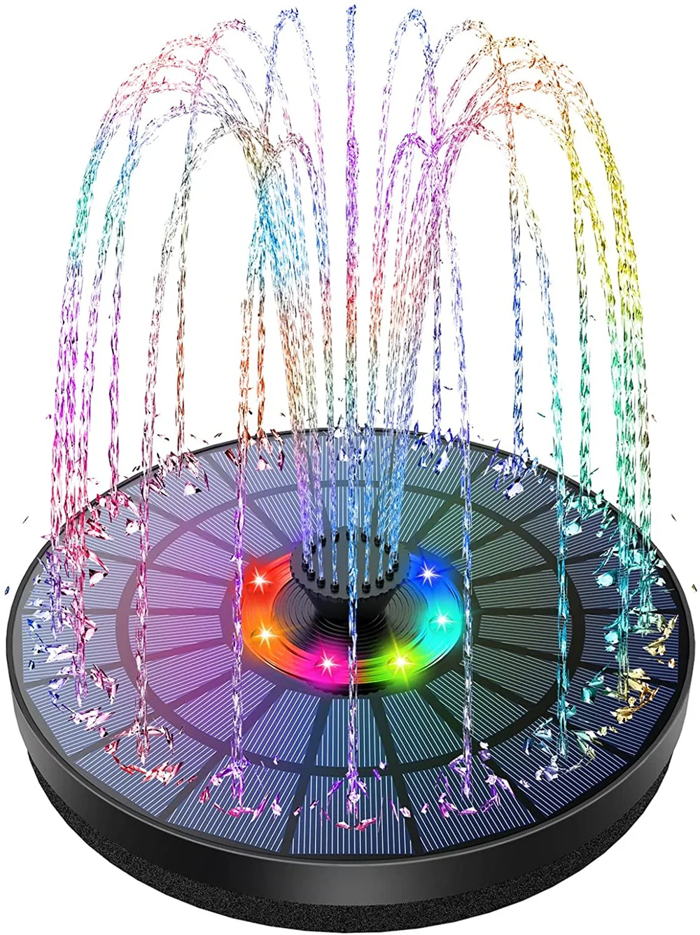 Tanie 18CM LED fontanna solarna z 6 dyszami pływające fontanny basenowe sklep