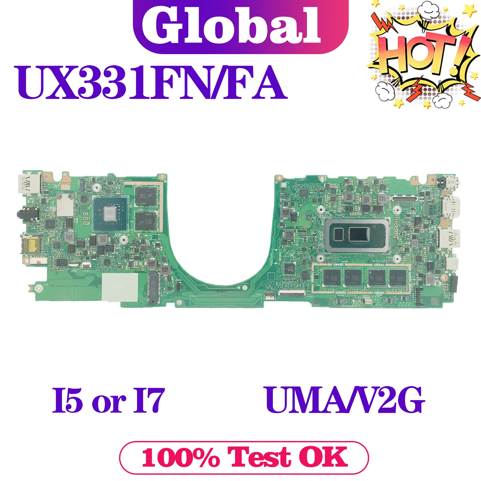 

KEFU Mainboard BX331FAL UX331FAL UX331FA UX331FN UX331F Laptop Motherboard I5 I7 8th Gen V2G/UMA 8GB/16GB-RAM