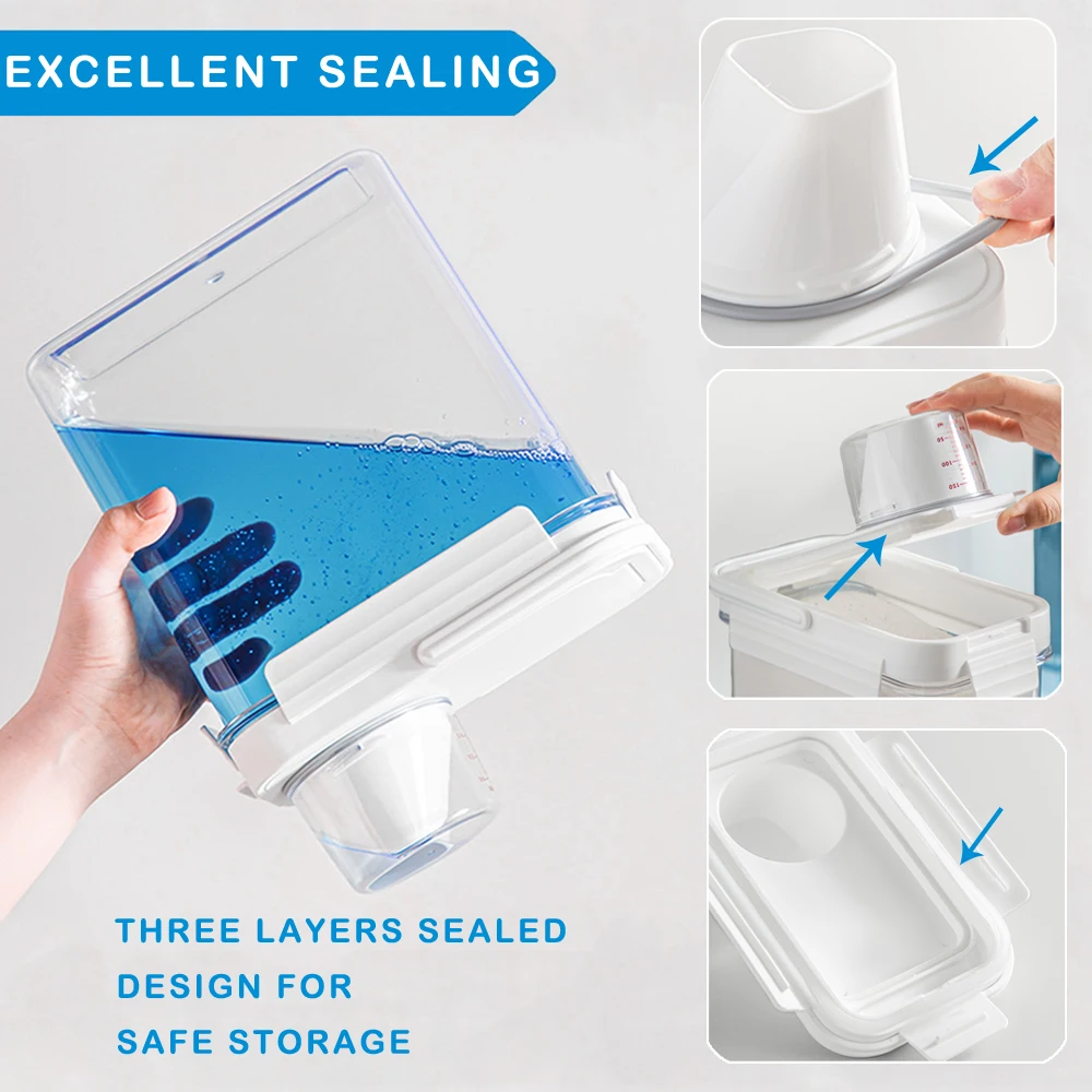 Storage Box Storage Jar Laundry Detergent Dispenser Storage Tank Herb Storage Container Storage Sets Household Storage Sets Plastic Storage Bottle Laundry Detergent Storage Box 2pcs Multifunctional Storage Tanks Laundry Powder Detergent Dispenser Airtight Food Storage Container Kitchen Organizati