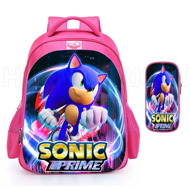 16inch Children's backpack Sonic Boys Girls Schoolbags Primary Grade 1-6  Kids Bookbag Large Capacity Mochila
