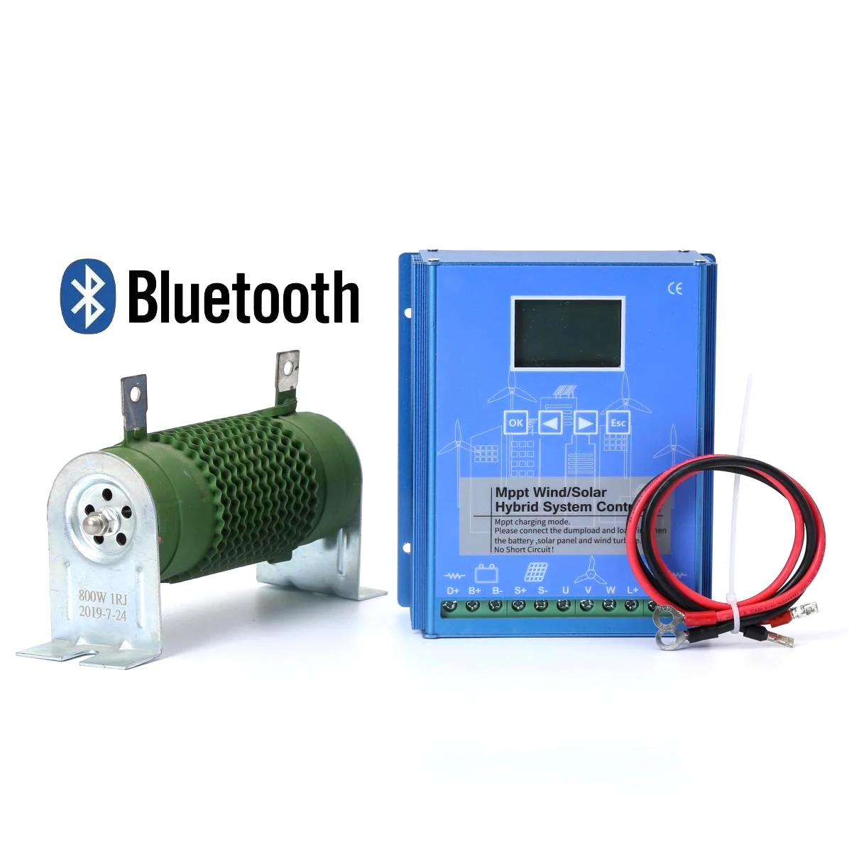 MPPT 풍력 태양광 하이브리드 충전 컨트롤러 풍력 600W 및 태양광 600W 12/24V/48V 덤프 부하 Bluetooth가 포함된 자동 하이브리드 컨트롤러