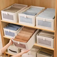 1Pcs Pants Storage Box Clothes Organizers of Cabinets and Drawers Fabric Foldable Boxes for Bedroom Wardrobe Organization Home ﻿ 1