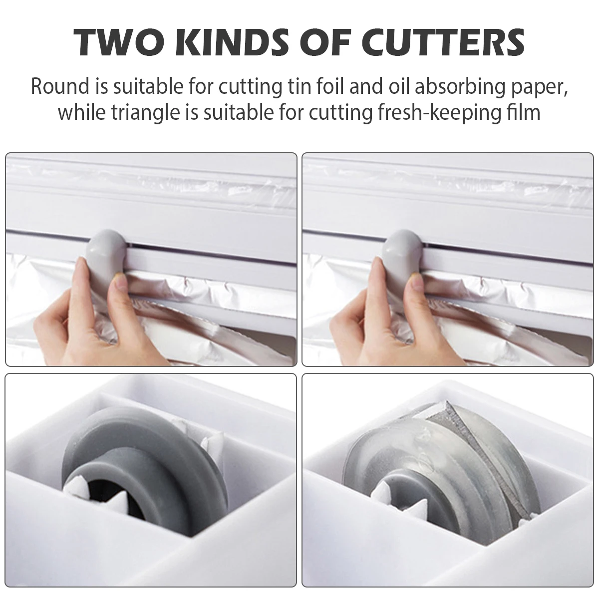 6 In1 Kitchen Wrap Dispenser Foil and Plastic Wrap Organizer with Roll Holder Wall Mounted Film Wrap Dispenser Easy Installation 6