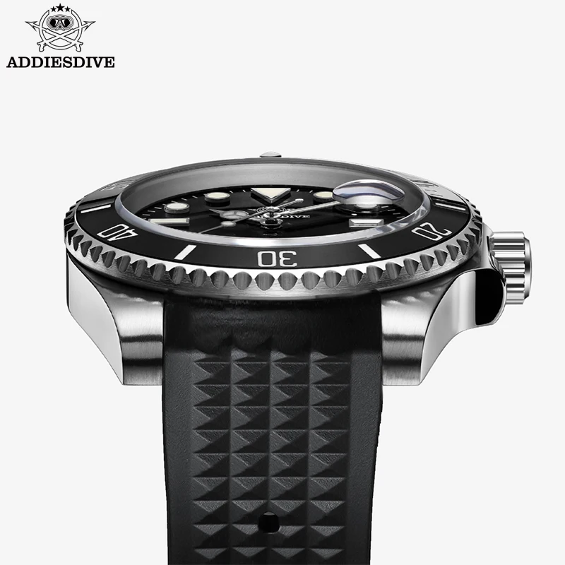 ADDIESDIVE Luxury Quartz Watch For Men 20 Bar Diving Watch BGW9 Super Luminous Ceramic Bezel Stainless Steel Business Wristwatch
