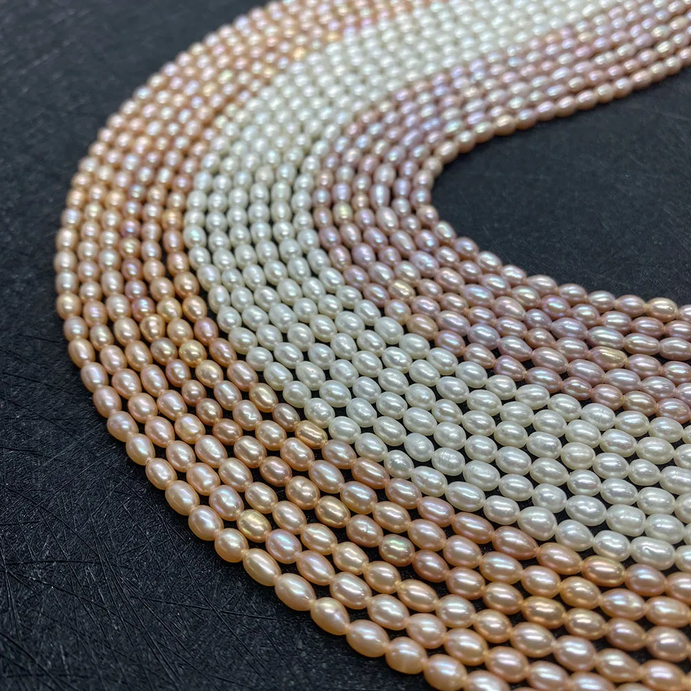 

Natural Freshwater Pearls Rice-shaped Loose Beads Grade AA Beaded DIY Necklace Earrings 2mm3mm Beads Jewelry Charms Accessories