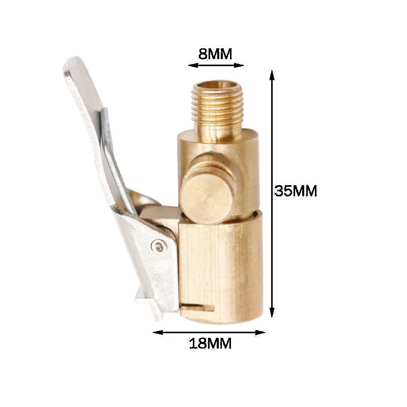 Portable Brass Car Inflation Pump Air Valve Connector Clip