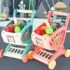 Children'S Toys Shopping Cart Children Playing Fruits Vegetable Storage Trolley Drop Resistant No Pollution Safe Materials Carts 1