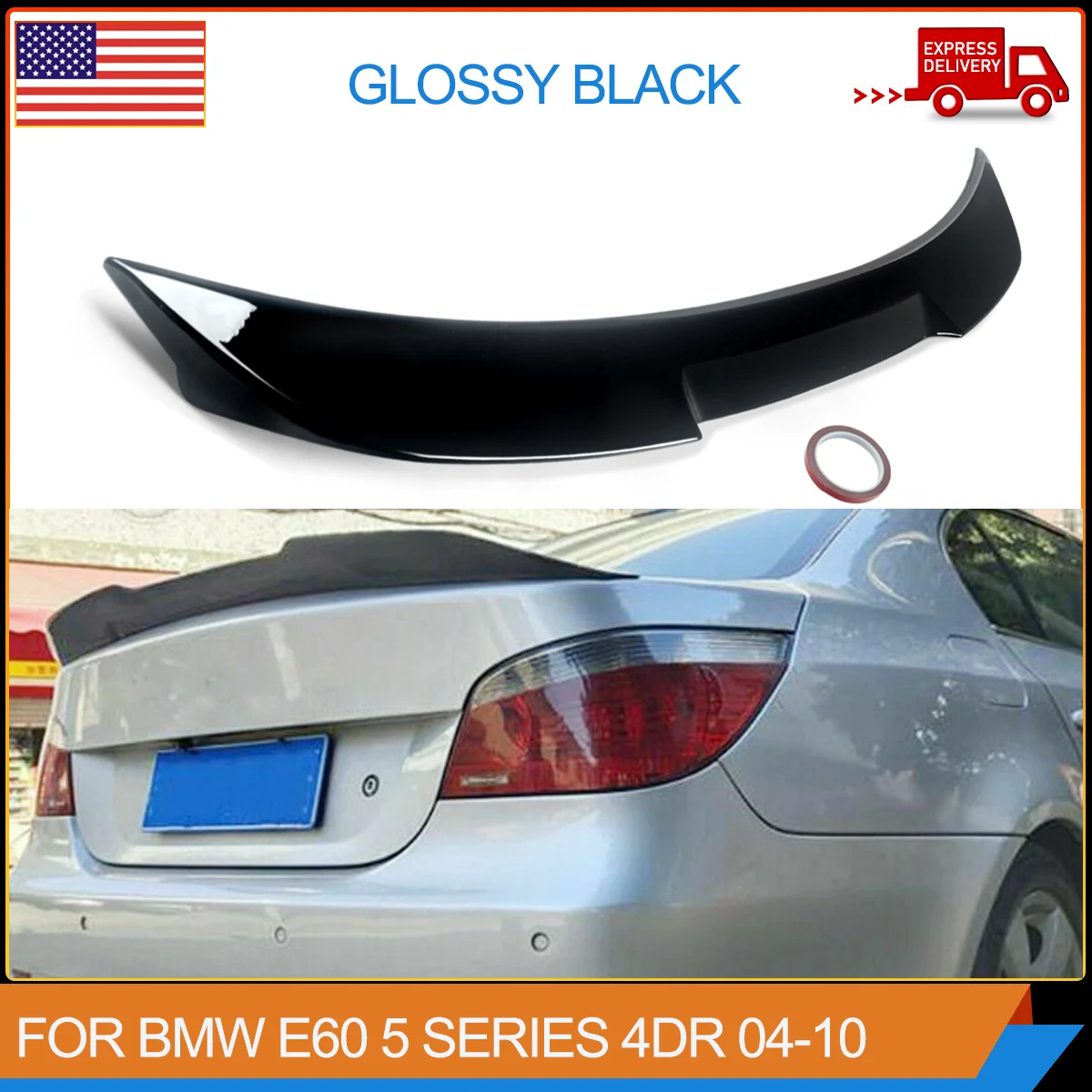 BMW E60 Gloss Black M4 Style Trunk spoiler