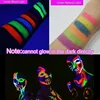 6PCS/12PCS Neon UV Glow Face&Body Painting Kit Crayons-Vibrant Black Light-up Make-up sticks for Mardi Gras,Halloween,Masquerade 4