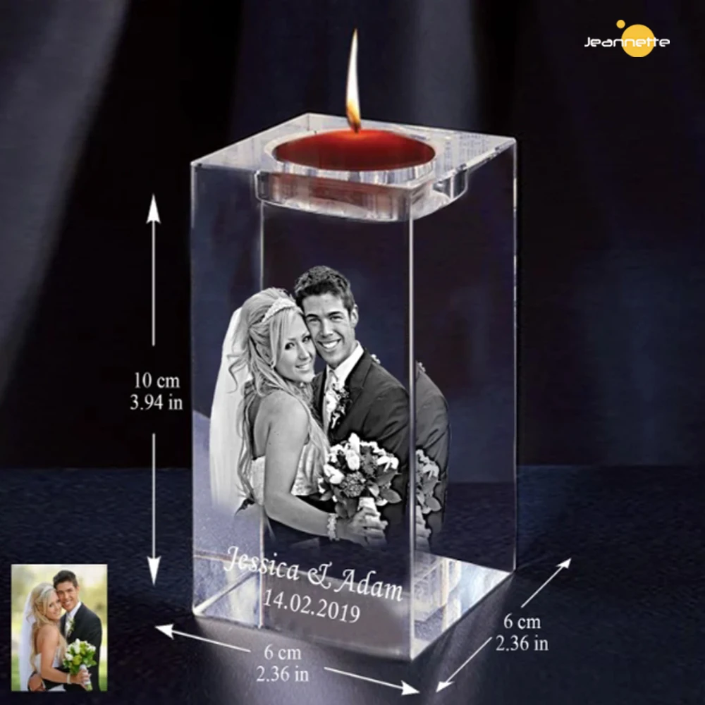 Portavelas De Cristal Grabado Personalizado, Portavelas De Boda Con Texto Grabado, Candelabro Personalizado Para Decoración Del Hogar, Recuerdo Conmemorativo, Regalo Para Aniversario, Navidad, Boda