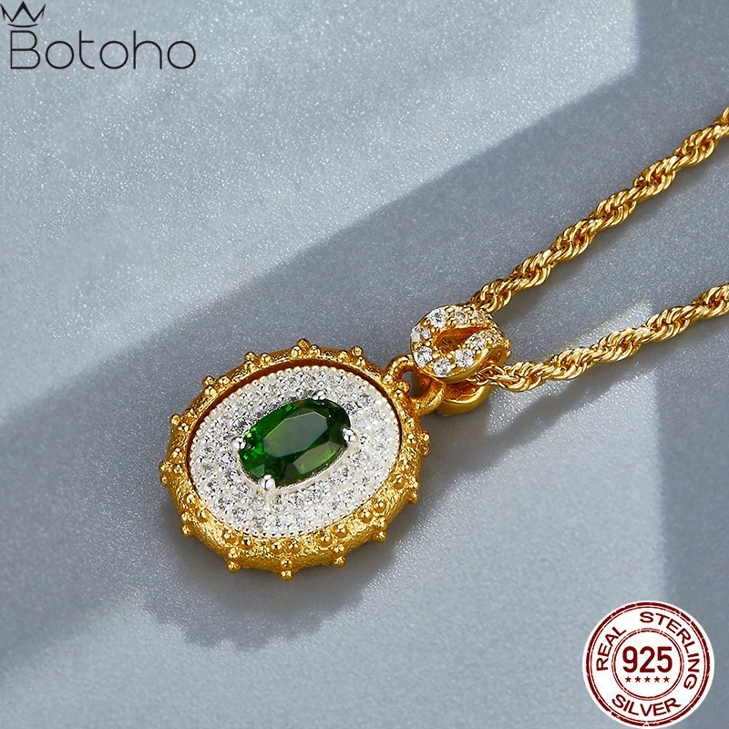 

Ожерелье из серебра 925 пробы с натуральным турмалином и покрытием из 18-каратного золота