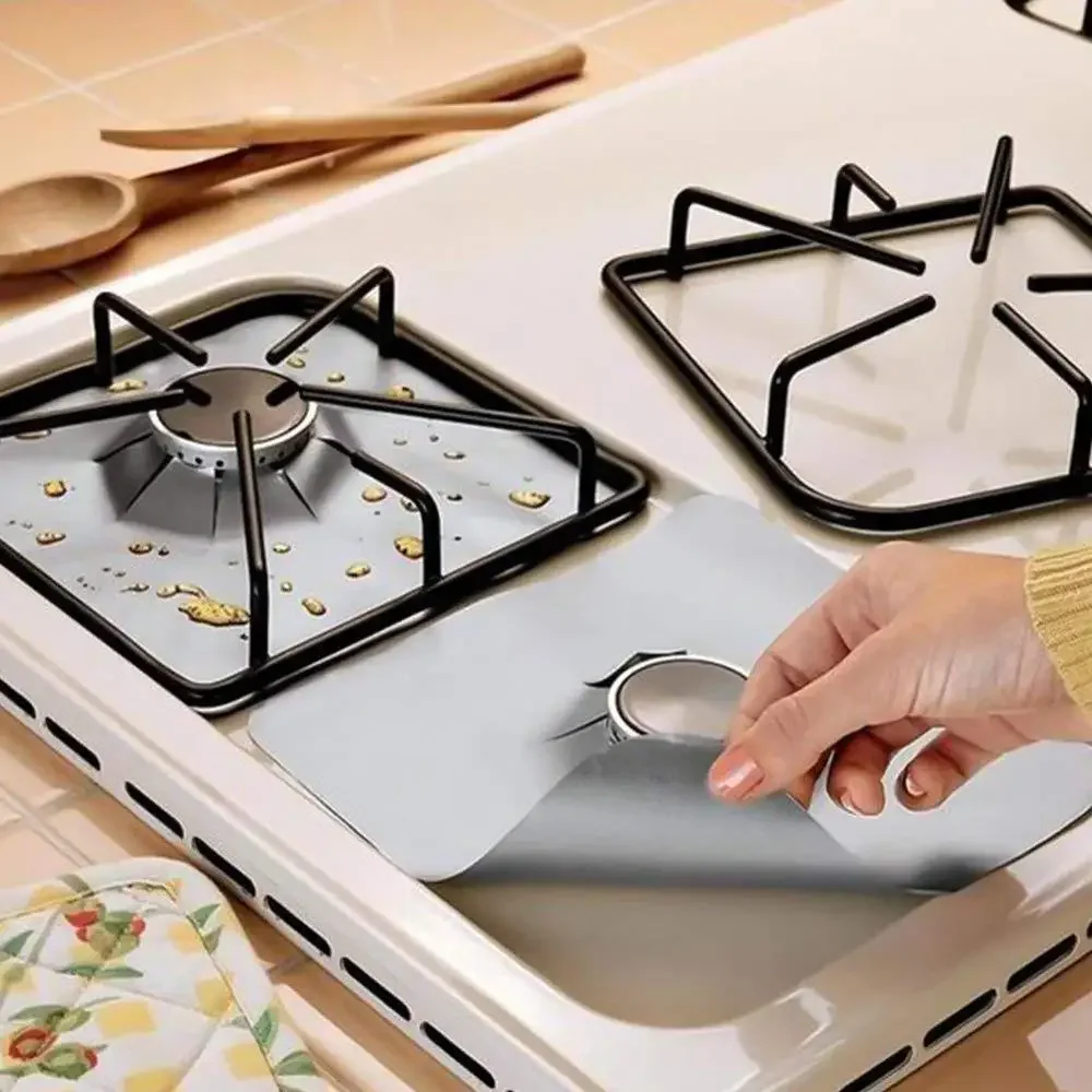 Gas Stove Pad Induction Cooker Mat 1/2/4pcs/set Clean Mat Pad Gas Stove Protectors Cooker Cover Liner Gas Stove Stovetop Protector for Kitchen Cookware Accessories