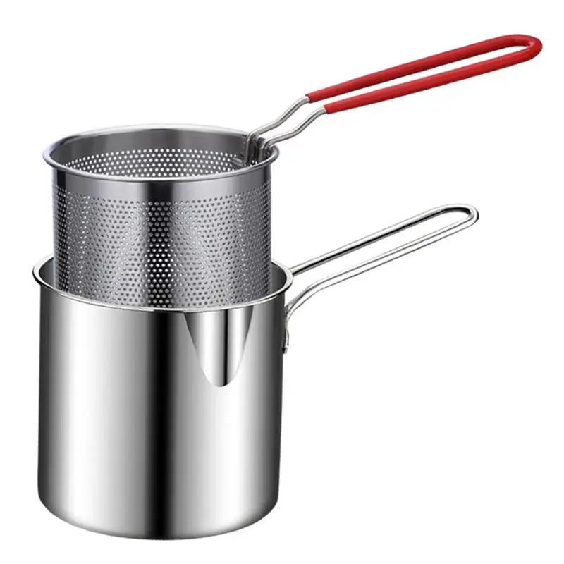 

Deep Fryer Pot Japanese-Style Oil-Saving Small Fryer Cooking Pot For Frying Chicken Legs Dried Fish Chips Chicken Chops And More