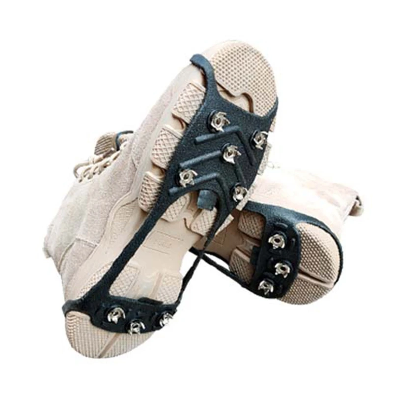 Y1QE Anti Slip Footwear Over Shoes Covers Crampon  Anti-Skid Ice Gripper  Spike 8-Tooth Traction Cleats ​Spikes 10 studs anti skid snow ice climbing shoe spikes ice grippers cleats crampons winter climbing anti slip shoes cover