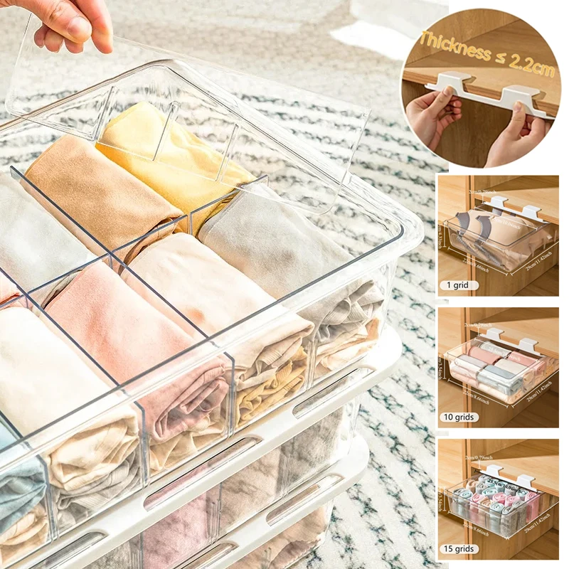 1/10/15 Grids Drawer Divider Adjustable Combination Partition Storage Shelves Wardrobe Closet Separator Underwear Socks Storage