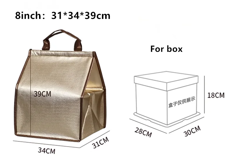 Custom Golden Thermal Insulated Cooler Bag for Cake & Chicken, Reusable Lunch Picni... - SKU TIC01428 - UGI Packaging