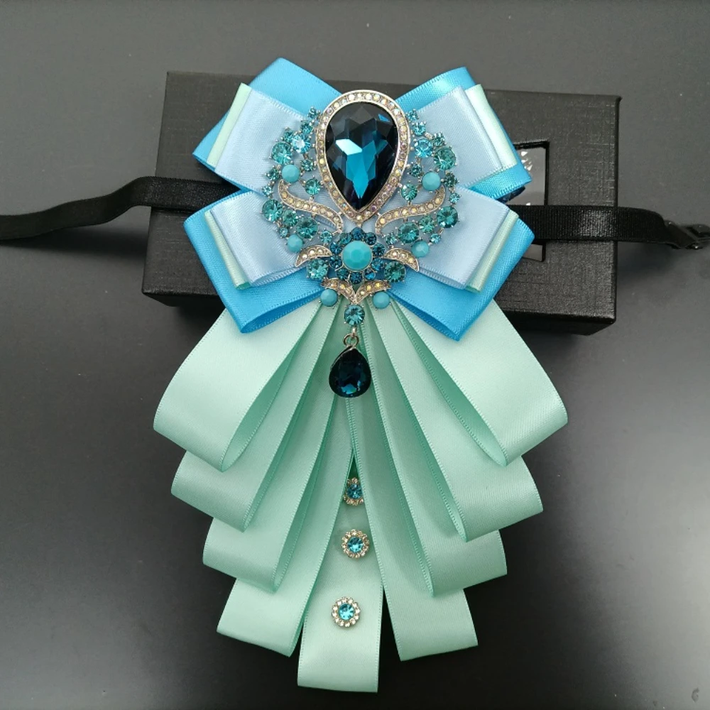 Neue ursprüngliche Luxus Strass Fliege Männer und Frauen Bankett Kleid Hochzeits anzug Kragen Accessoires High-End-Schmuck Geschenke – Detail 17