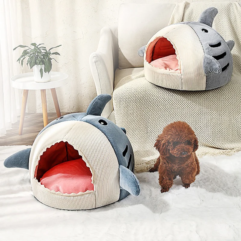 

Kennel Plush upholstered personality celebrity Shark pet dog bed Dog cage Folding bed Schnauzer Poodle warm dog sleeping bag