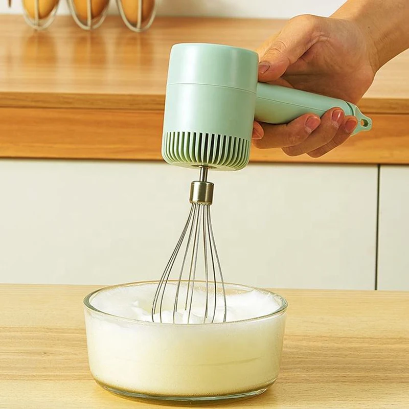 

PTMJ Portable Wireless Food Mixers Electric Mini Blender Handheld 3 Speed Cream Food Cake Baking Mixer 2 in 1 Food Processors