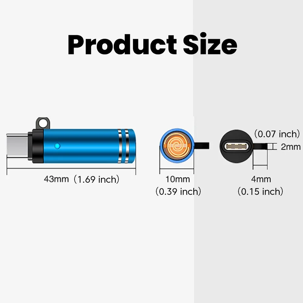 Compact USB-C Outdoor Safety Air Blast Lighter Adapter