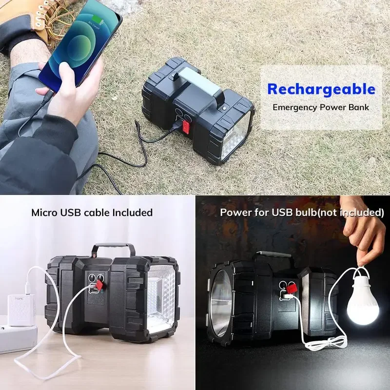  slider image of 200000LM Rechargeable Double Head
