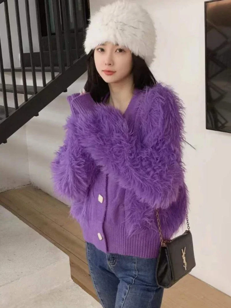 

Pink Cardigan Sweaters for Women Korean Fashion Elegance Cardigan Crop Top Warm Long Sleeve Top Autumn Winter Clothes Women Tops