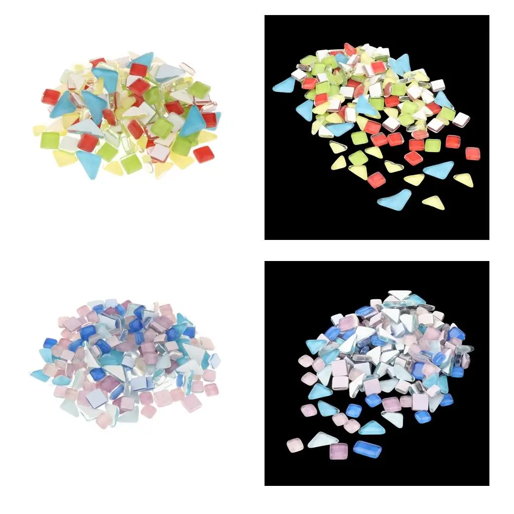 200pcs Mosaic Tiles Craft Flowerpot Vase Crystal Glass Pieces Sill Stones