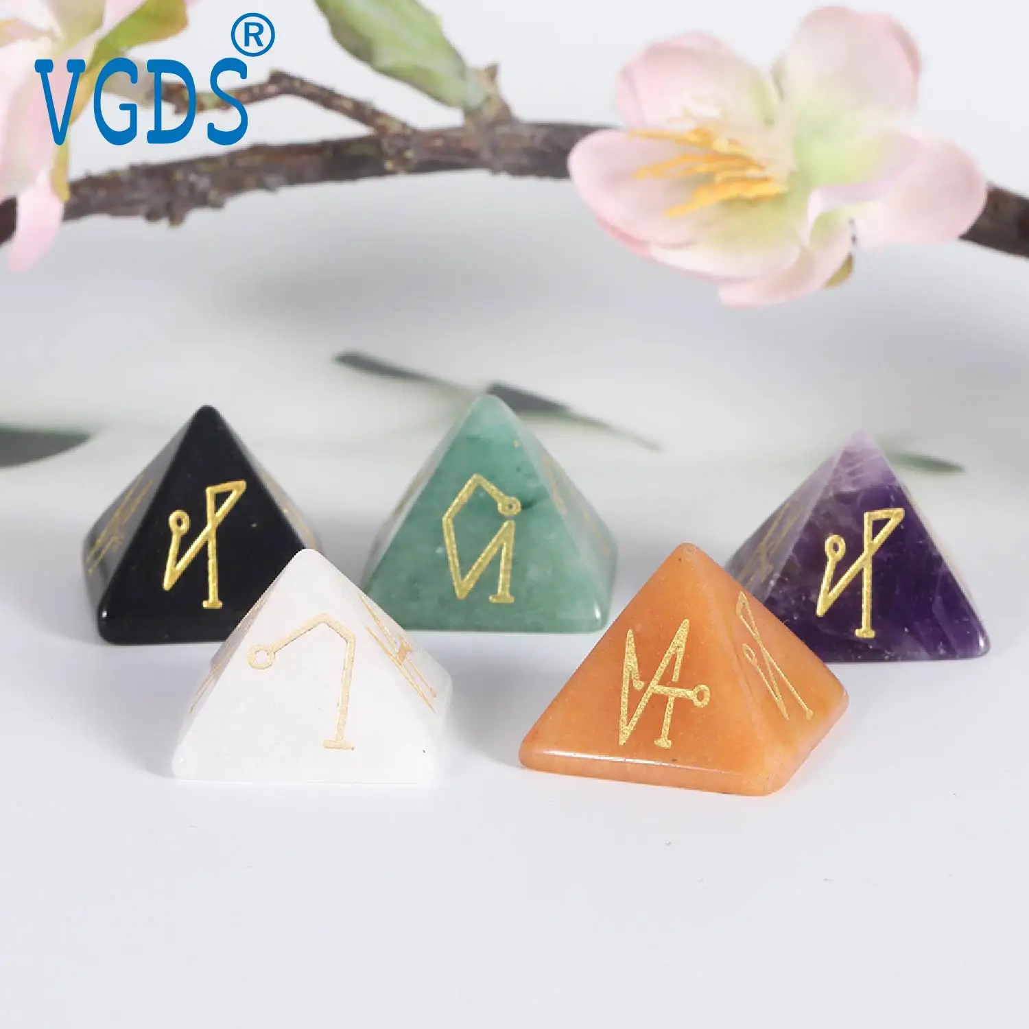 Genuine Amethyst Crystal Pyramid Energy Healing Stone Jewelry