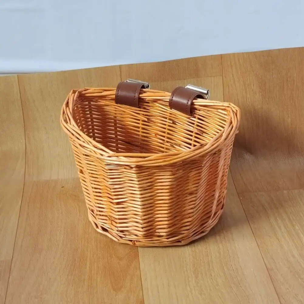 

Handmade Bike Basket Handmade Woven Rattan Bike Baskets Large Capacity Strong Load-bearing Front Handle Bicycle Accessories