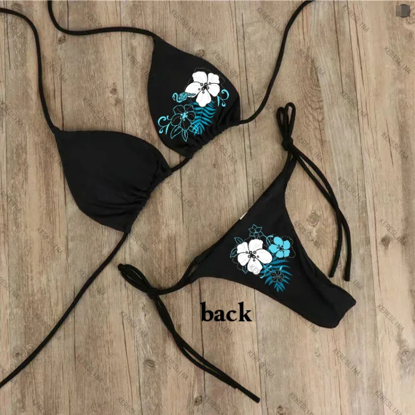Bikini Set Women Swimwear Bikini Swimsuit 2 Set Vintage Flower Print Bikini For Women