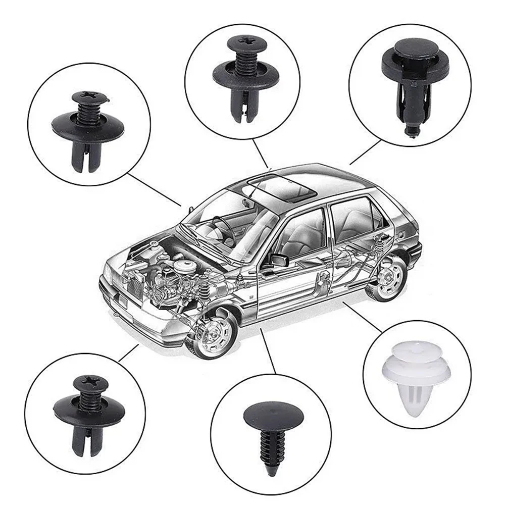 60pcs 자동 패스너 클립 자동차 바디 범퍼 리벳 리테이너 클립 Bmw 닛산 도요타 혼다 마즈다 포드 르노 스바루