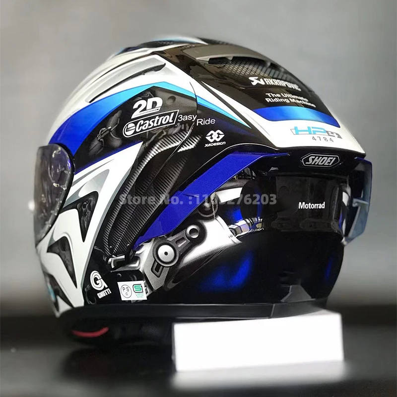 

Full Face Motorcycle Helmet X14 White Blue HP4 Helmet Motocross Racing Motobike Riding Helmet Capacete Casco De Motocicleta