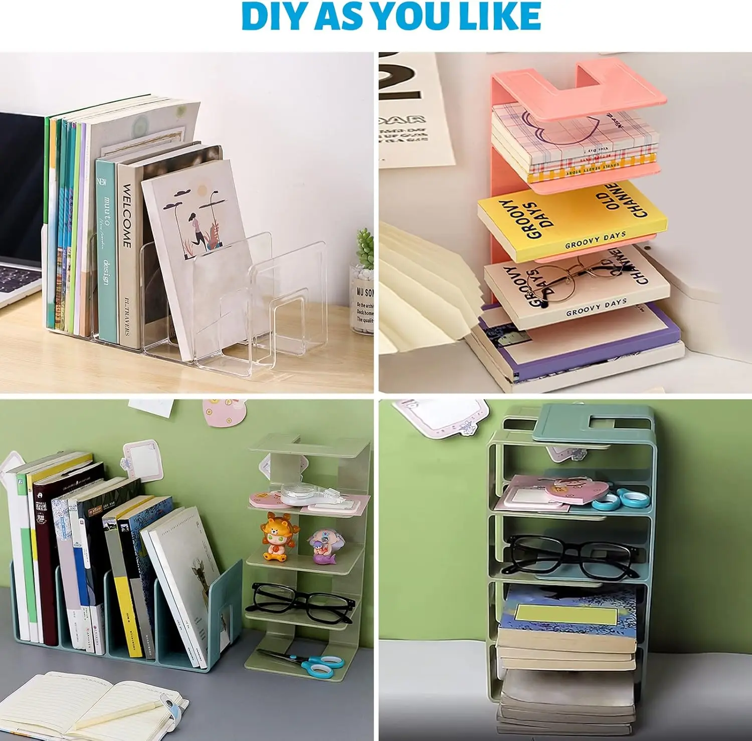 Acrylic File Holder Desk Organizer for Office Supplies 1/2pcs