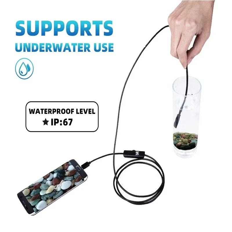 7.0mm USB Type-C Endoscope Camera Android PC Inspection Scope Borescope Camera with 6LEDs Adjustable inspection camera