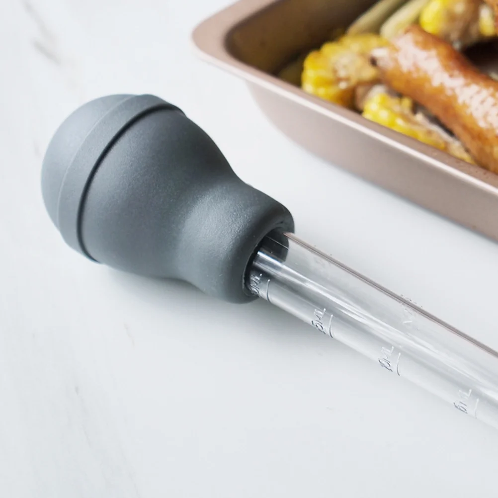 Premium Plastic Turkey Baster Pump Kitchen Oil Dropper Drip Seasoning Tube Clear Cylinder Meat Poultry Tools Kitchen Dining Bar