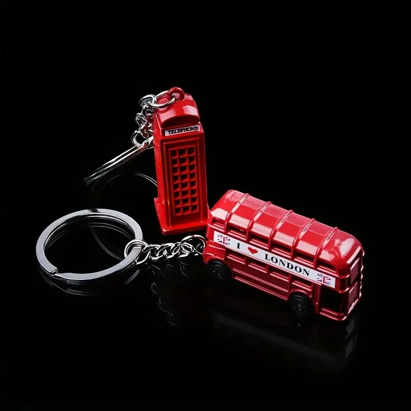 London Double-Decker Bus Portachiavi Mini Car Portachiavi Portafoglio Zaino Gingillo Charm Souvenir Accessori Per La Giornata Dei Bambini Portachiavi