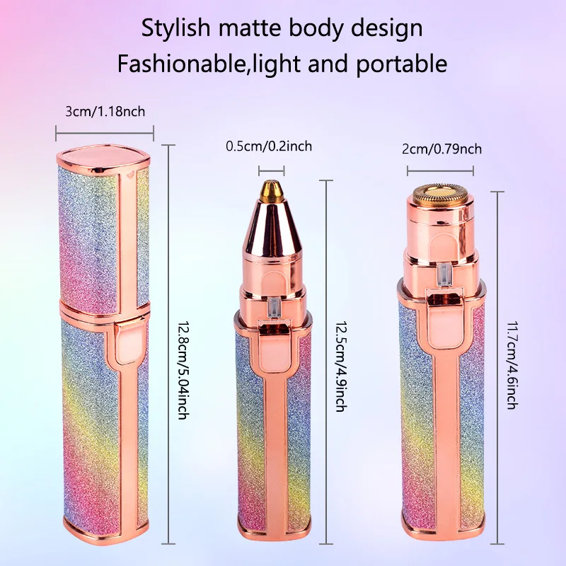 2 in 1 Rechargeable Electric Eyebrow Trimmer Lady Shaver Women Epilator Facial Hair Remover Pen Size Female Hair Shaving Razor 4