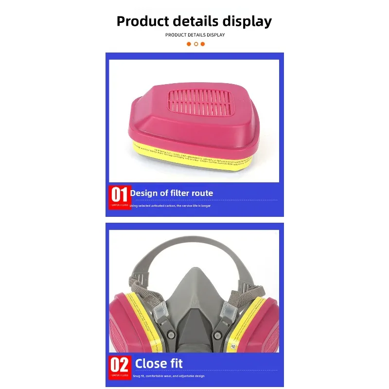Demi-masque filtrant cartouches CE - Lot de 5 couleurs