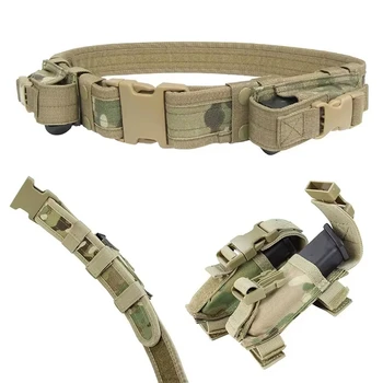 Sistema di Equipaggiamento da Caccia, Cintura Tattica da Uomo, Supporto Lombare, Cintura di Sicurezza per Combattimento, Cintura Utilitaria con Tasche per Caricatori, Cintura Protettiva