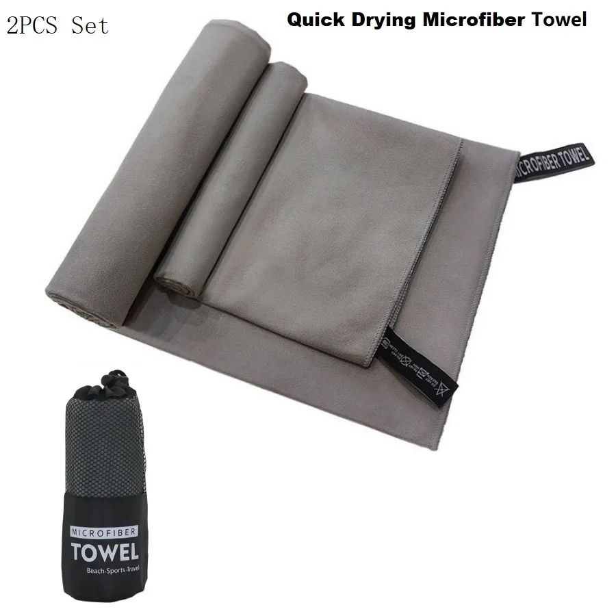 2PC Ultra-Absorbent Quick-Dry Microfiber Towels for Gym, Travel, and Outdoor Adventures