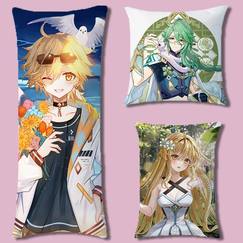 

Japanese Anime Genshin Impact Baizhu Sexy Dakimakura Cosy Otaku Men Pillow Cover Linen Gifts HY